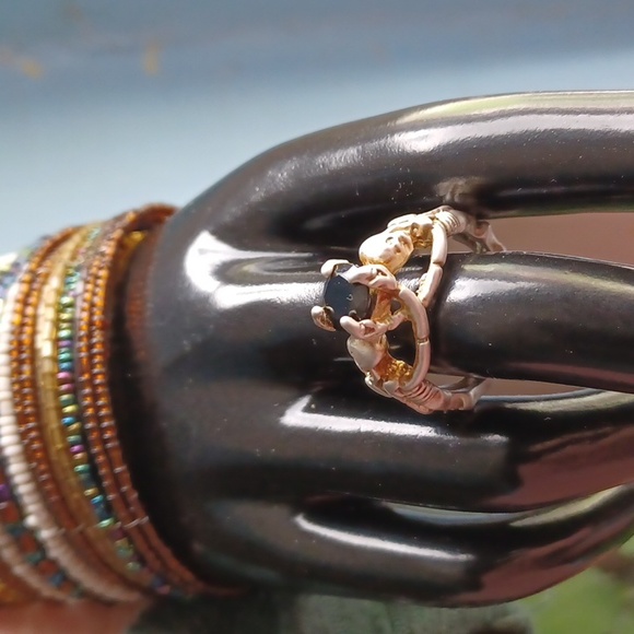 New ☠️keleton & Black Crystal Ring☠️ - Picture 5 of 11